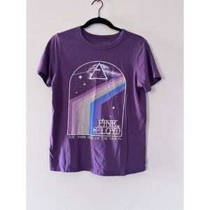 Pink Floyd Dark Side Of The Moon Purple Retro Size Small Shirt Short Sleeve EUC